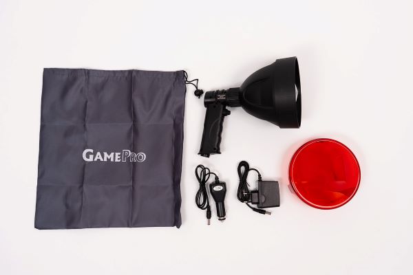 GAMEPRO BUBO XL RECHARGE SPOT 1040LUM 15W LED AC/DC W/BAG & RED FILTER