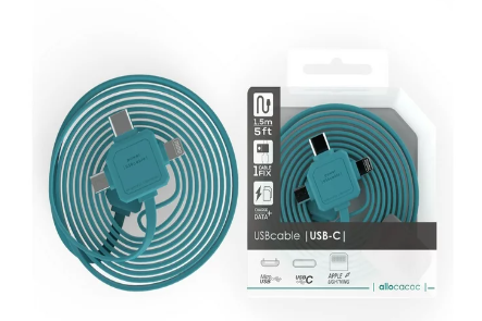 ALLOCACOC 3-IN-1 USB CHARGE SYNC CABLE - BLUE