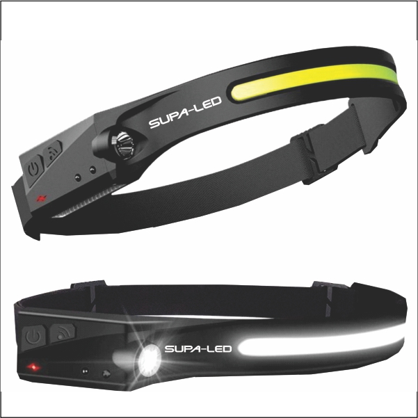 SUPALED AURA 230 DEGREE 350L RECHARGE HEADLAMP W/COBB & MOTION SENSOR - BOX