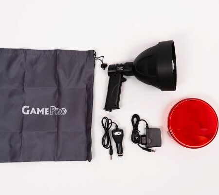 GAMEPRO BUBO XL RECHARGE SPOT 1040LUM 15W LED AC/DC W/BAG & RED FILTER