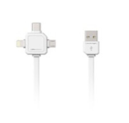 ALLOCACOC 3-IN-1 USB CHARGE SYNC CABLE - WHITEALLOCACOC 3-IN-1 USB CHARGE SYNC CABLE - WHITEALLOCA