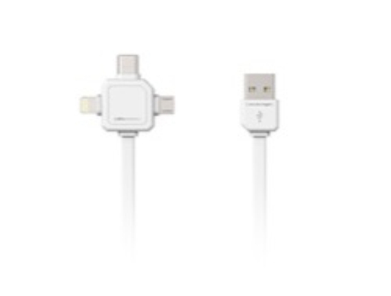 ALLOCACOC 3-IN-1 USB CHARGE SYNC CABLE - WHITEALLOCACOC 3-IN-1 USB CHARGE SYNC CABLE - WHITEALLOCA