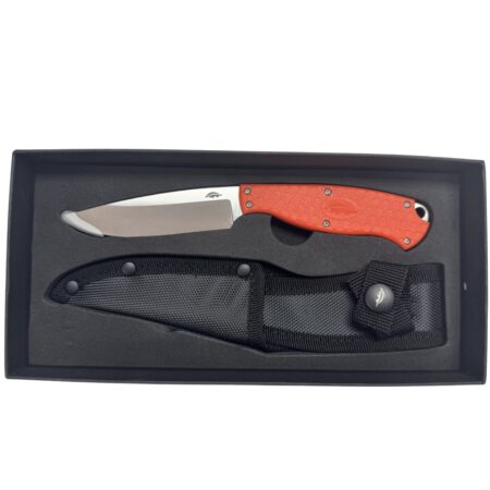 HONEY BADGER OUTFITTER F.BLADE CAMP KNIFE  - BLACK FRN, NYLON SHEATH