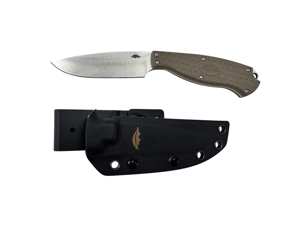 HONEY BADGER OUTFITTER FIXED BLADE CAMP KNIFE FRN KYDEX SHEATH