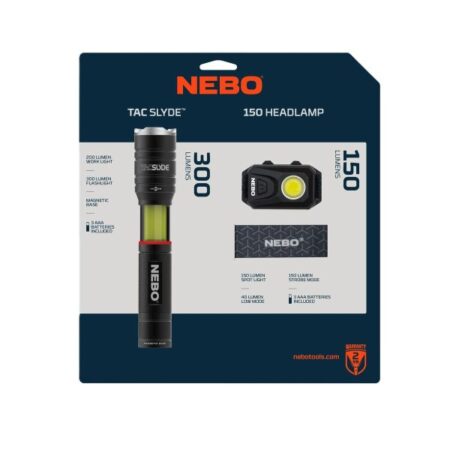NEBO TAC SLYDE/150 H/L COMBO PACK