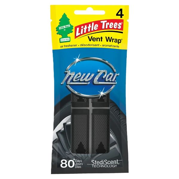 LITTLE TREES VENT WRAP - NEW CAR SCENT (4 PACK)