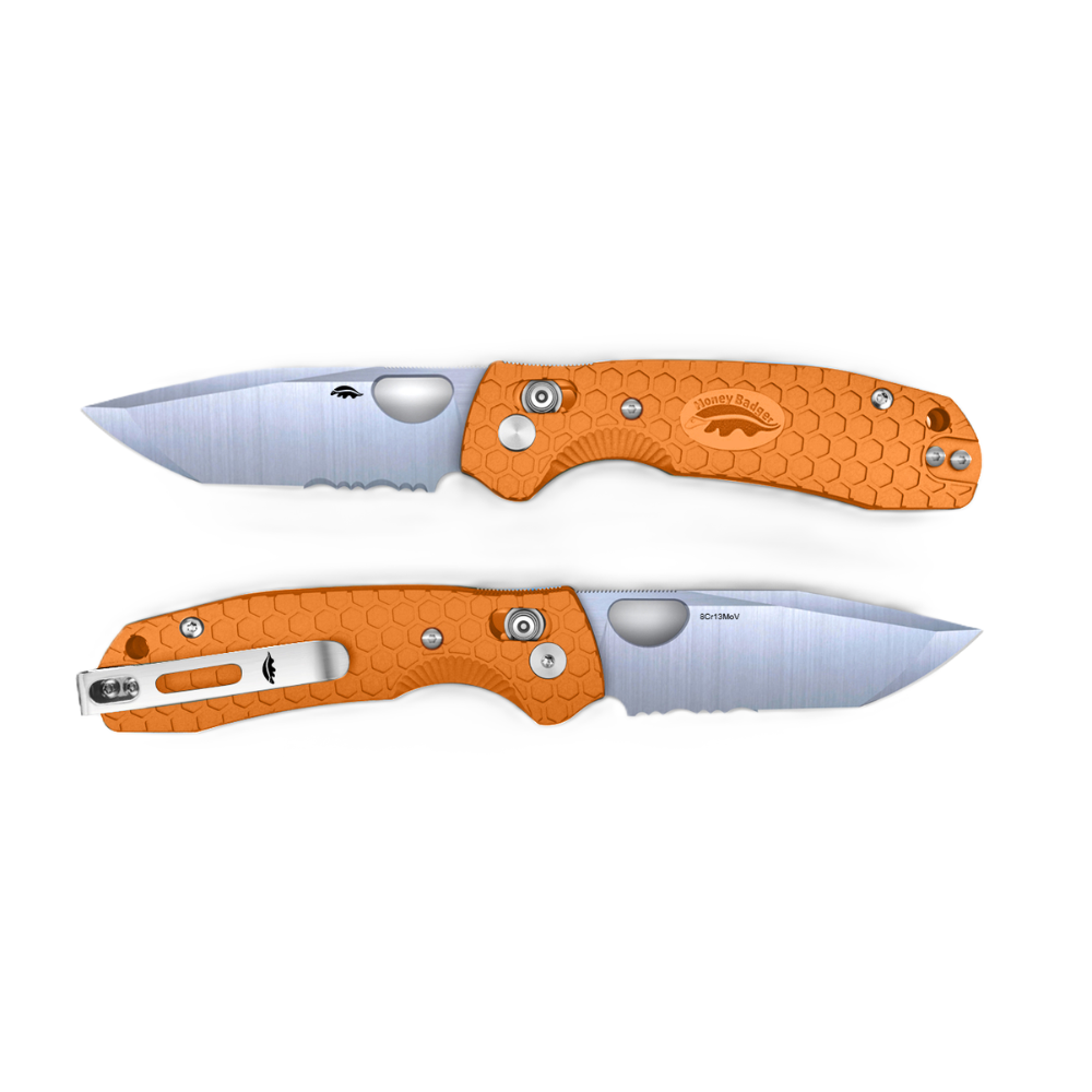 HB CROSS-BOLT TANTO PLAIN SERRATED MED-LARGE L/R FRN