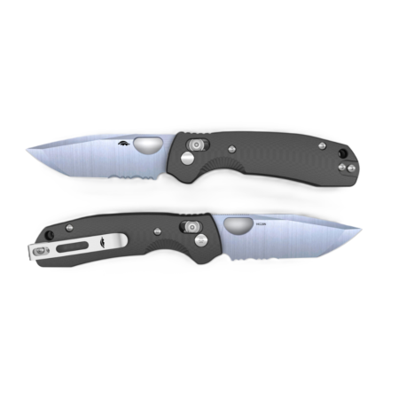 HB CROSS-BOLT TANTO PLAIN SERRATED MED-LARGE L/R 14C G10