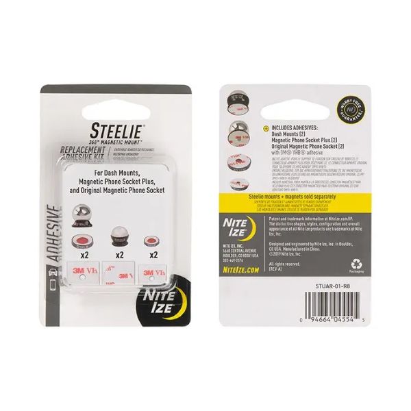 STEELIE® REPLACEMENT ADHESIVE KIT FOR DASH MOUNT + PHONE SOCKET
